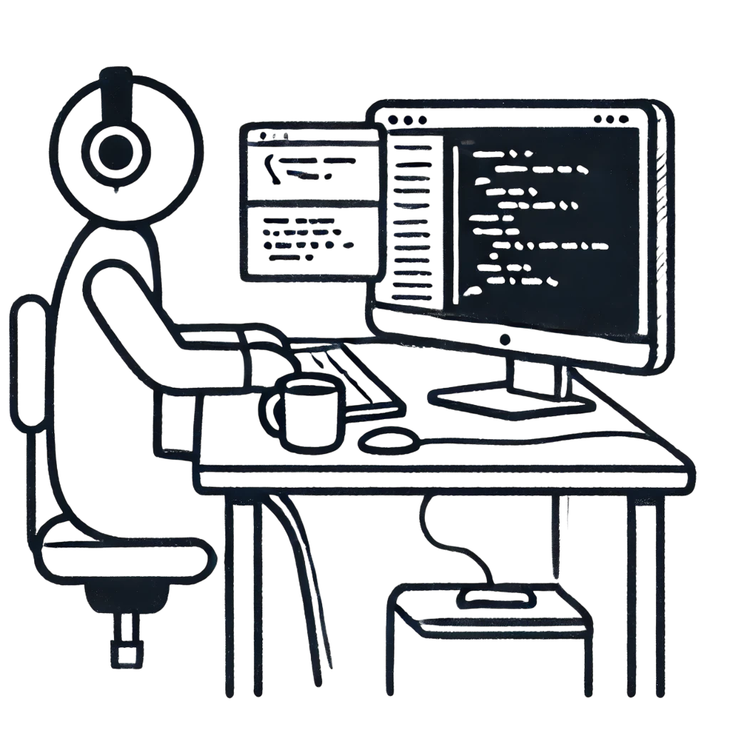 Desarrollador programando